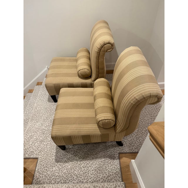1990s Barbara Barry for Baker Slipper Chairs, a Pair For Sale In Chicago - Image 6 of 9