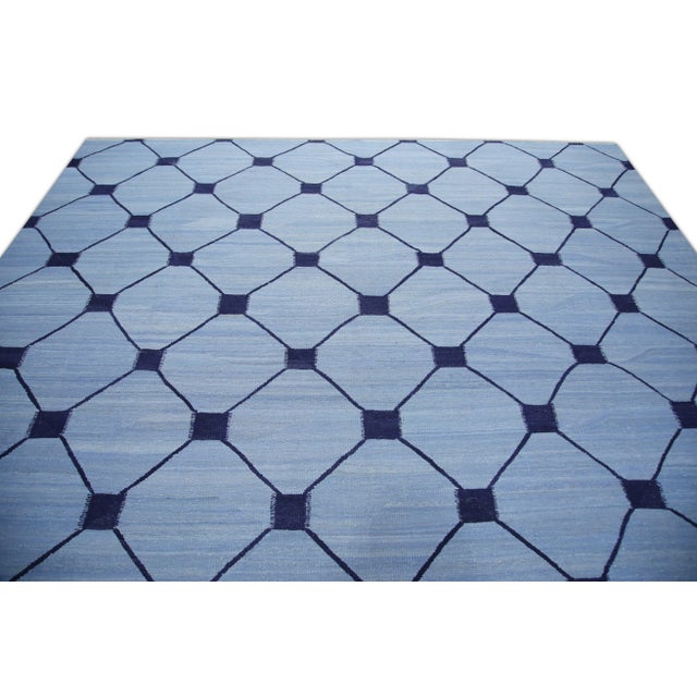 Textile 21st Century Oriental Hand Knotted Santa Grey Turkish Kilim Rug 10'4" X 14'2" For Sale - Image 7 of 9