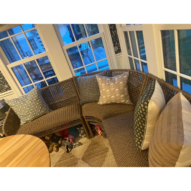 Brown Indoor / Outdoor Corner Banquette For Sale - Image 8 of 8