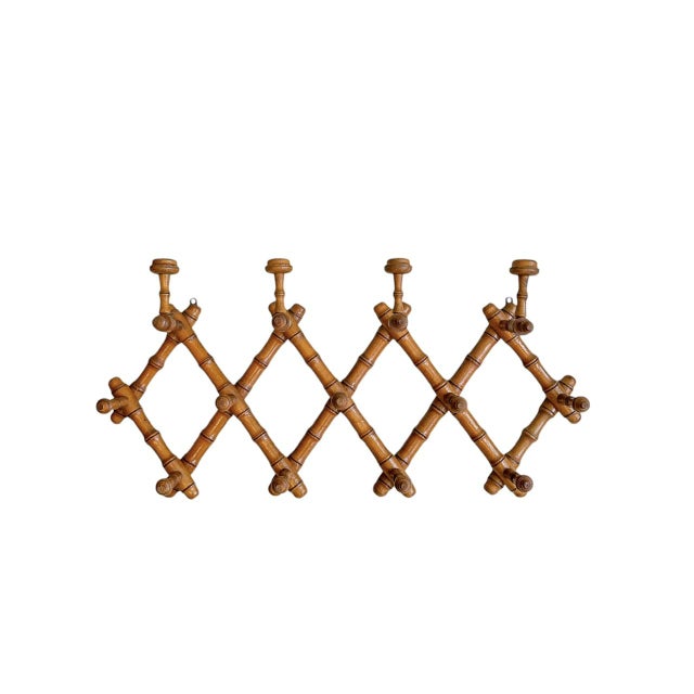 French Faux Bamboo Harmonica Wall Mounted Coat Rack, 1920s For Sale - Image 11 of 11