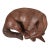 Hand-Carved Wooden Sleeping Dog Sculpture in Curled Form For Sale