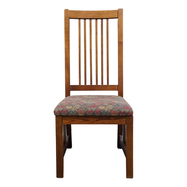 Nichols & Stone Quarter Sawn Oak Mission Style Arts & Crafts Dining Side Chair 4033-0461 For Sale