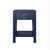 Worlds Away Matthew Izzo Home Malcolm Navy Linen One Drawer Side Table With Brass Drawpull For Sale - Image 4 of 4