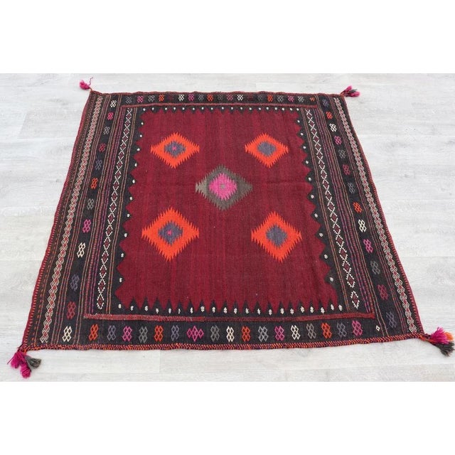 Vintage Handwoven Sofreh Kilim, 1920s For Sale - Image 3 of 13