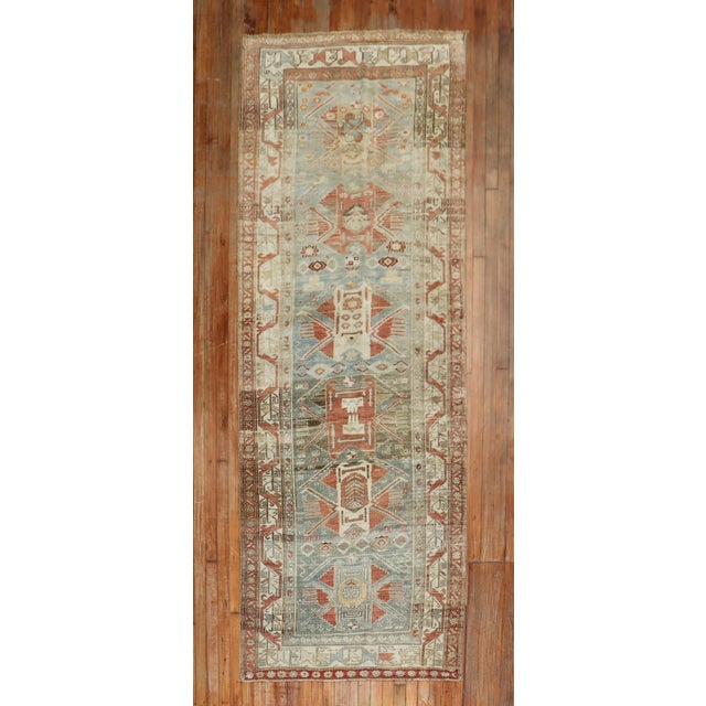 Early 20th Century Antique Zabihi Collection Persian Bidjar Runner - 3'7" x 10' For Sale - Image 5 of 9