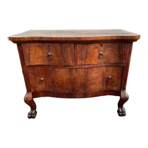 19th Century Antique American Empire Style Flame Mahogany Side Chest.