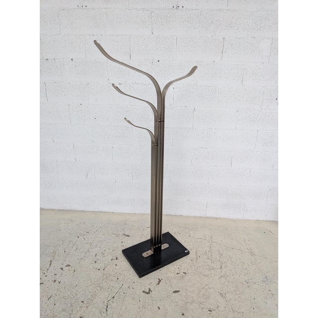 Black Brushed Steel and Marble Coat Rack from Acerbis International, 1970s For Sale - Image 8 of 14