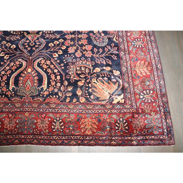 Navy Sarouk Ferehan Rug rug no.j5088 For Sale In New York - Image 6 of 13
