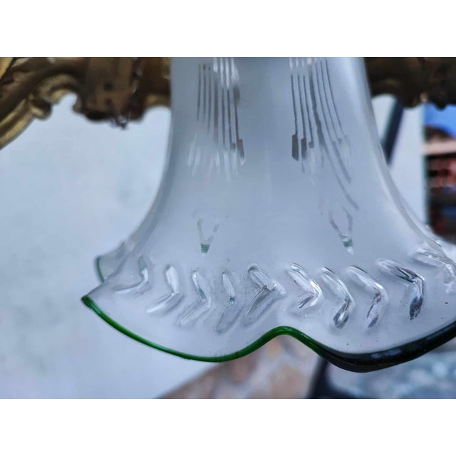 Art Nouveau Brass Chandelier, 1890s For Sale - Image 9 of 12