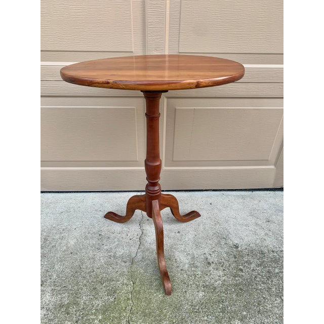 Antique Georgian Cherry Candle Stand or Side Table, Mid 19th Century For Sale - Image 10 of 11