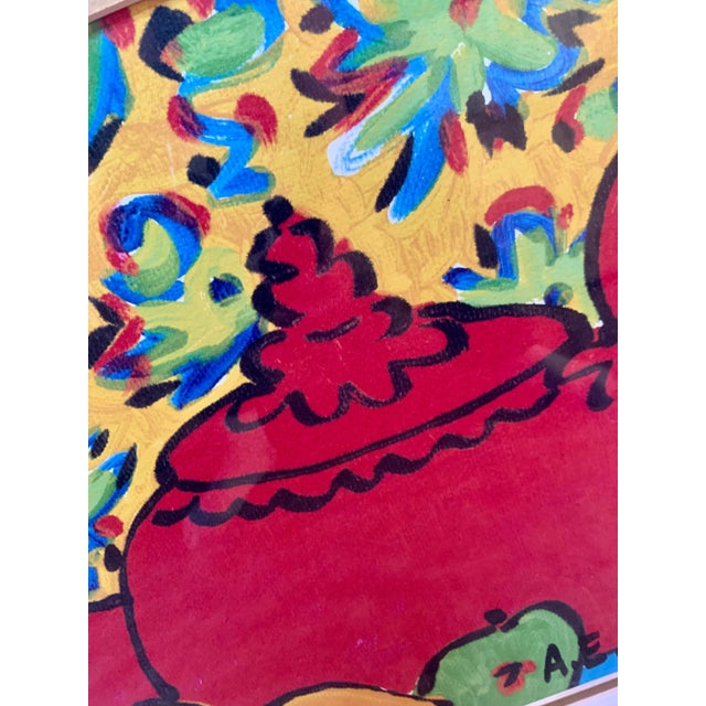 Untitled Artist’s Proof Lithograph of a Teapot and Fruit by American Artist A. E. Barnes, Framed For Sale - Image 9 of 11