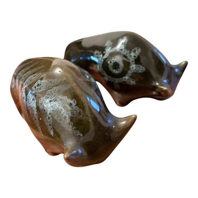 Studio Pottery Bulls by Elizabeth Skipworth, Set of 2 For Sale - Image 10 of 16