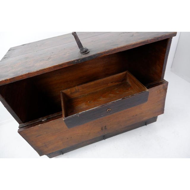 Asian Wooden Chest with Decorative Fittings For Sale - Image 9 of 16