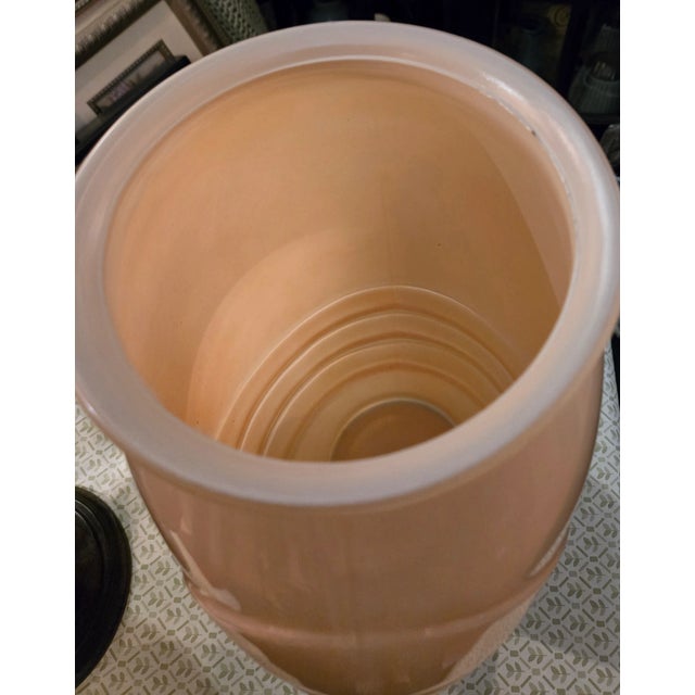Vintage Large Transulsent Glass Peach Vase For Sale - Image 4 of 6