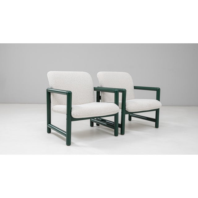 20th Century Czech Lounge Chairs With Green Tubular Frames - A Pair For Sale - Image 9 of 18