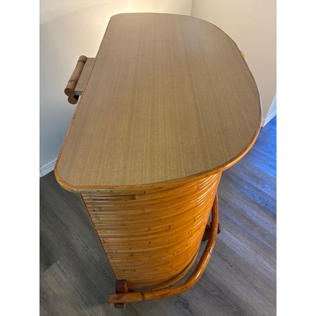 1940s Vintage Mid Century Stacked Bamboo Tiki Bar For Sale - Image 5 of 15