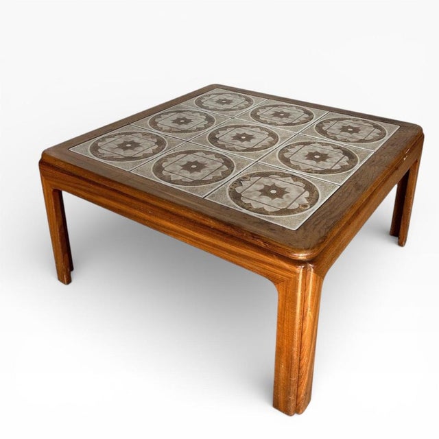 Vintage Teak Coffee Table in Teak with Ceramic Tiled Top, 1970s For Sale - Image 10 of 10