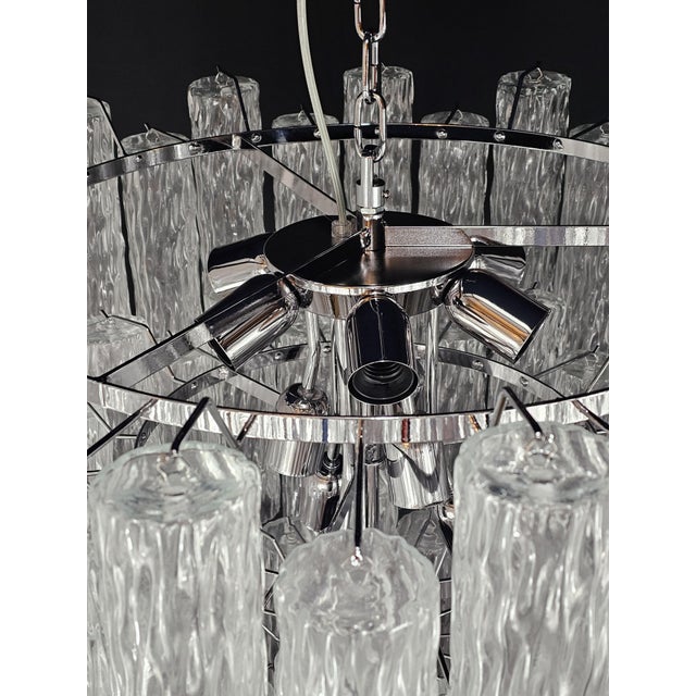 Vintage Murano Glass Cylindrical Tubes Chandelier in the style of Barovier, Venice, Italy, 2007 For Sale - Image 6 of 18