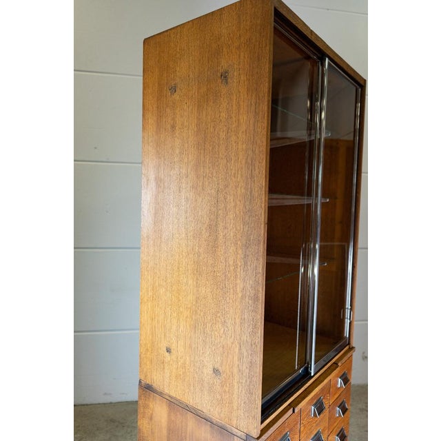 Vintage Pharmacist Brown Cabinet For Sale - Image 17 of 18