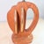 Vintage Mid-Century Modern Oak & Brass Sculptural Table Lamp — Cutout Base, Abstract Harp Shape For Sale - Image 4 of 7