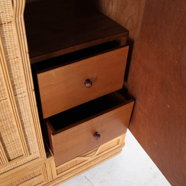 1970s Rattan and Raffia Wardrobe, 1970s For Sale - Image 5 of 15