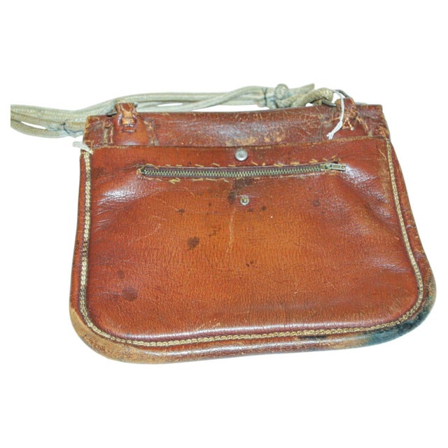 Antique Hand Tooled Leather Moroccan Bag Wall Decor For Sale - Image 12 of 16