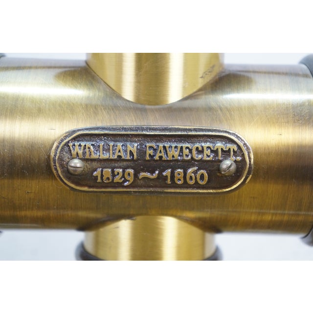 Willian Fawecett Brass Pharmacy Apothecary Library Reading Hurricane Lamp 22" For Sale - Image 14 of 16