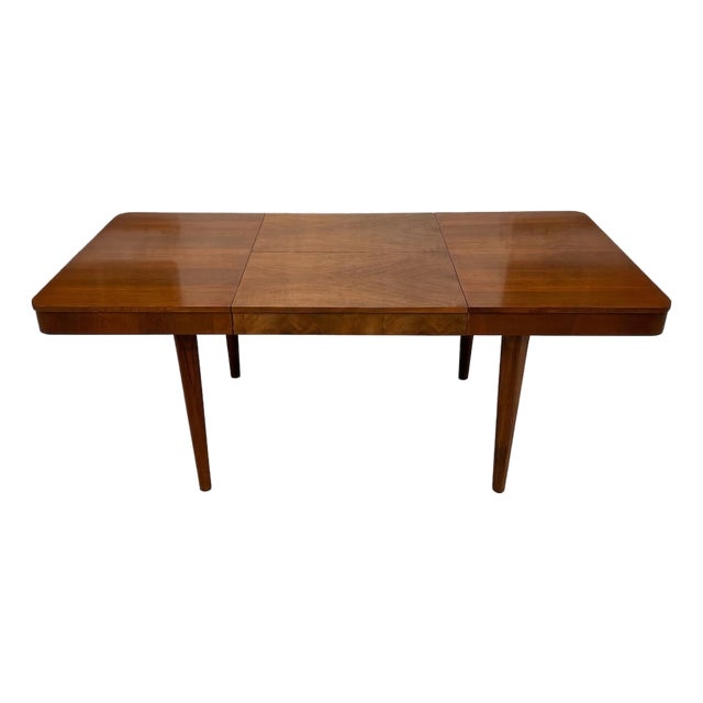 Mid-Century Extendable Dining Table in Wood from Jindřich Halabala, 1950s For Sale