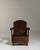 French Provincial 1940-1949 France Deep Espresso Brown Upholstered Wingback Armchair For Sale - Image 3 of 11