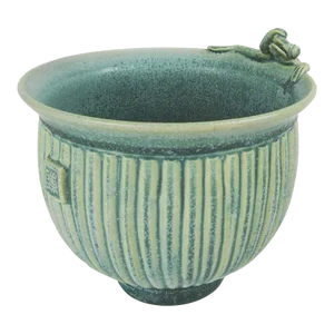 V Chin Blue Green Porcelain Studio Pottery Bowl Vase Vorakit Chinookoswong