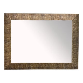 Modern Textured Champagne Finished Wall Mirror For Sale