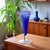 Very large Murano hand-blown glass vase, Art Deco period. Magnificent cobalt blue color. Delicately fluted relief....