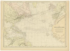 Map of the North Atlantic Ocean, 1882