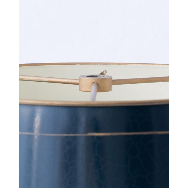 French Empire Brass Three-Light Bouillotte Lamp with Gilt Laurel Tôle Shade For Sale - Image 12 of 18