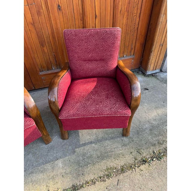 Hungarian Art Deco Armchairs, 1930s, Set of 2 For Sale - Image 3 of 8