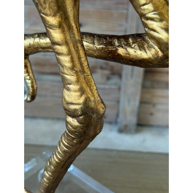 Cyan Design Antiqued Gold Ibis Buffet Lamp on Lucite Base For Sale - Image 9 of 12