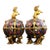 Pair of Chinese Cloisonné Incense Burners | Gilt Bronze Lion & Brocade Ball Motif For Sale