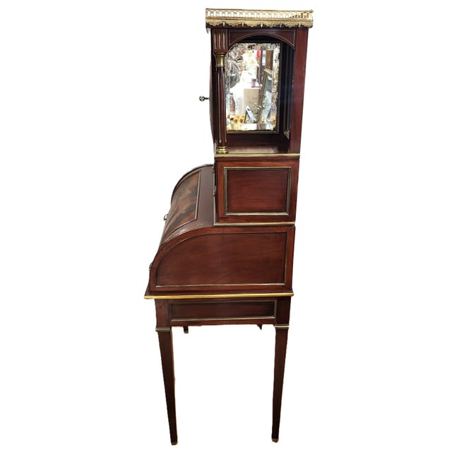 Late 19th Century 19th C French Vernis Martin Style Painted & Fitted Interior Bonheur Du Jour Secretary Desk For Sale - Image 5 of 18