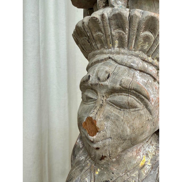 Late 19th C. Mounted Hindu Deity Statue For Sale - Image 4 of 11