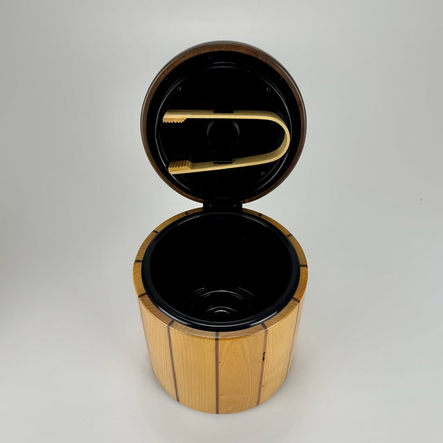 1980s Wooden Ice Bucket and Bottle Cooler from Enolinea, Italy, 1980s, Set of 2 For Sale - Image 5 of 8