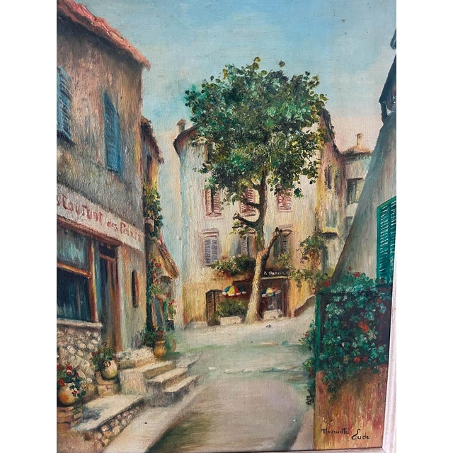 Antique French Village Oil Painting For Sale - Image 4 of 8