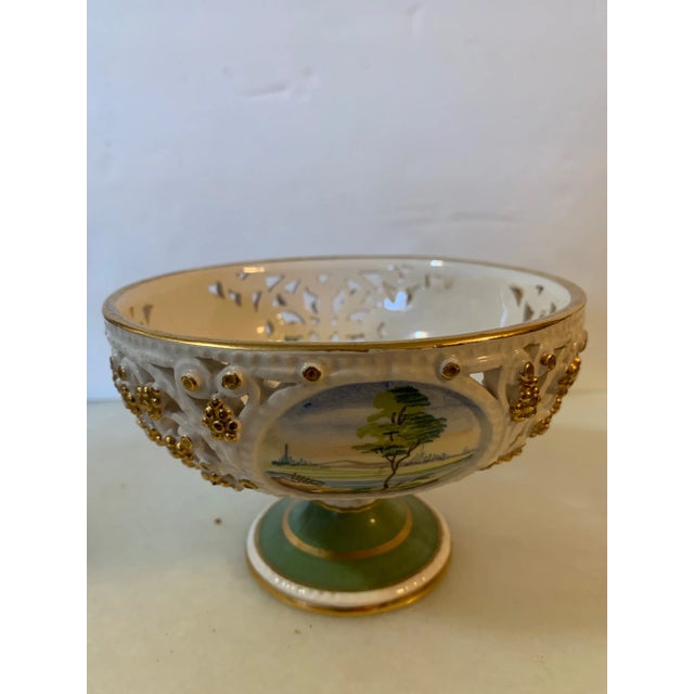 Late 19th Century Italian Hand-Painted Dish With Gold Filigree Accents For Sale - Image 10 of 12