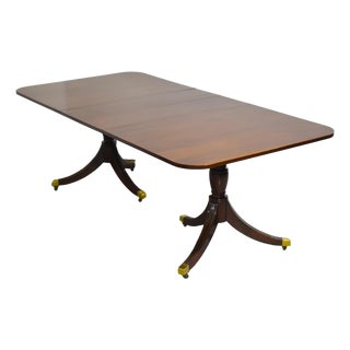 Mid Century Duncan Phyfe Style Dining Table With Extensions 87in For Sale