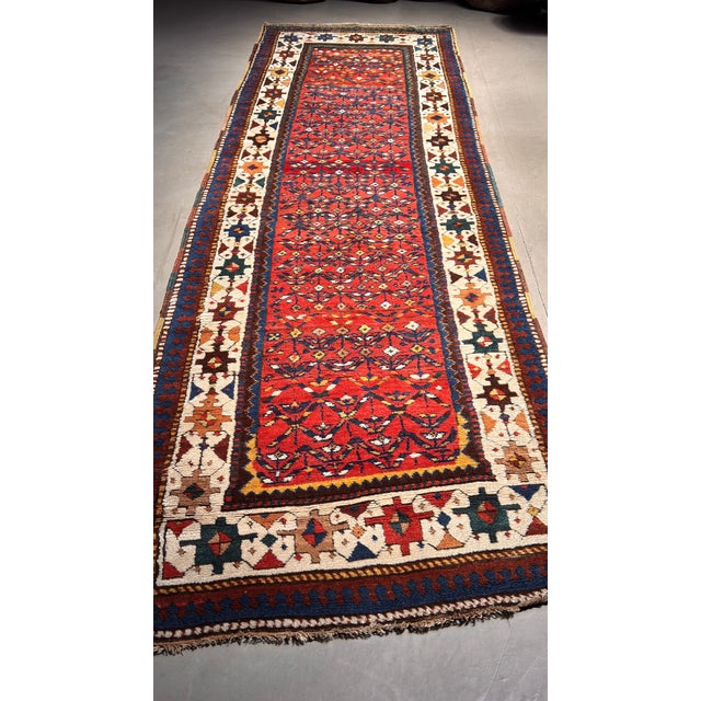 Antique Kurdish Rug 3'5"x11' For Sale - Image 9 of 9
