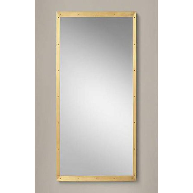 Restoration Hardware Brass Rivet Metal Frame Floor/Wall Mount Mirror