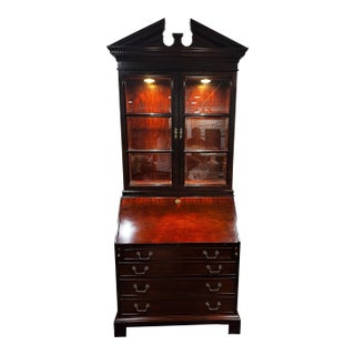 Century Furniture Mahogany Chippendale Secretary Desk For Sale