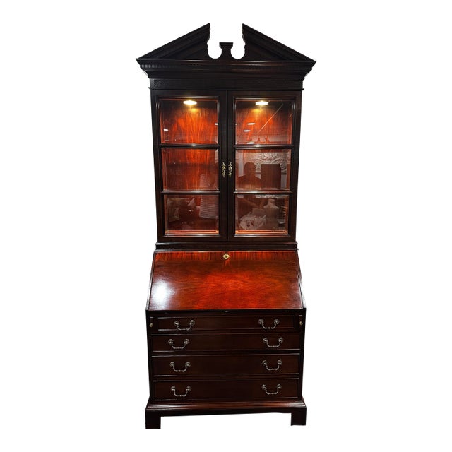 Century Furniture Mahogany Chippendale Secretary Desk For Sale