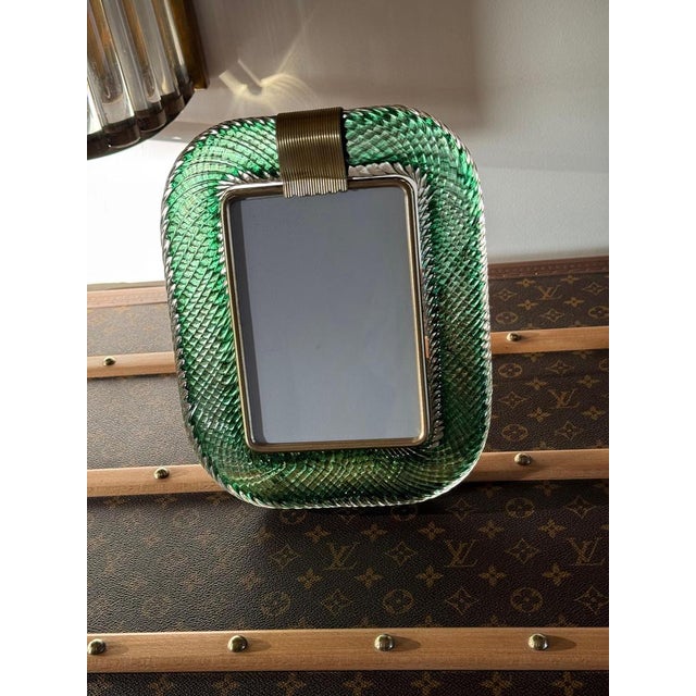 Olive Green Murano Glass Photo Frame, 2000s For Sale - Image 10 of 14