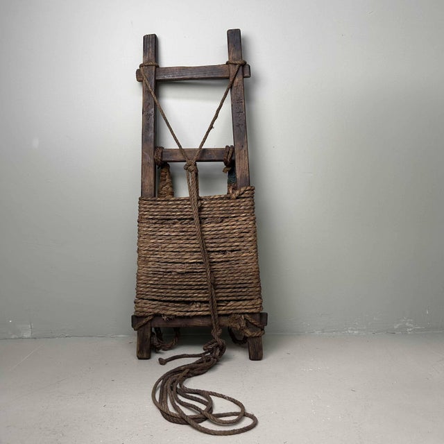Antique wooden backpack carrier from Japan. Dimensions: height 90 cm, width 37 cm, depth 5 cm. This 'backpack' was used to...
