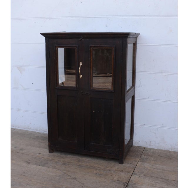 2000 - 2009 Solid Reclaimed Teak Wood Fronted Glass Cabinet For Sale - Image 5 of 6